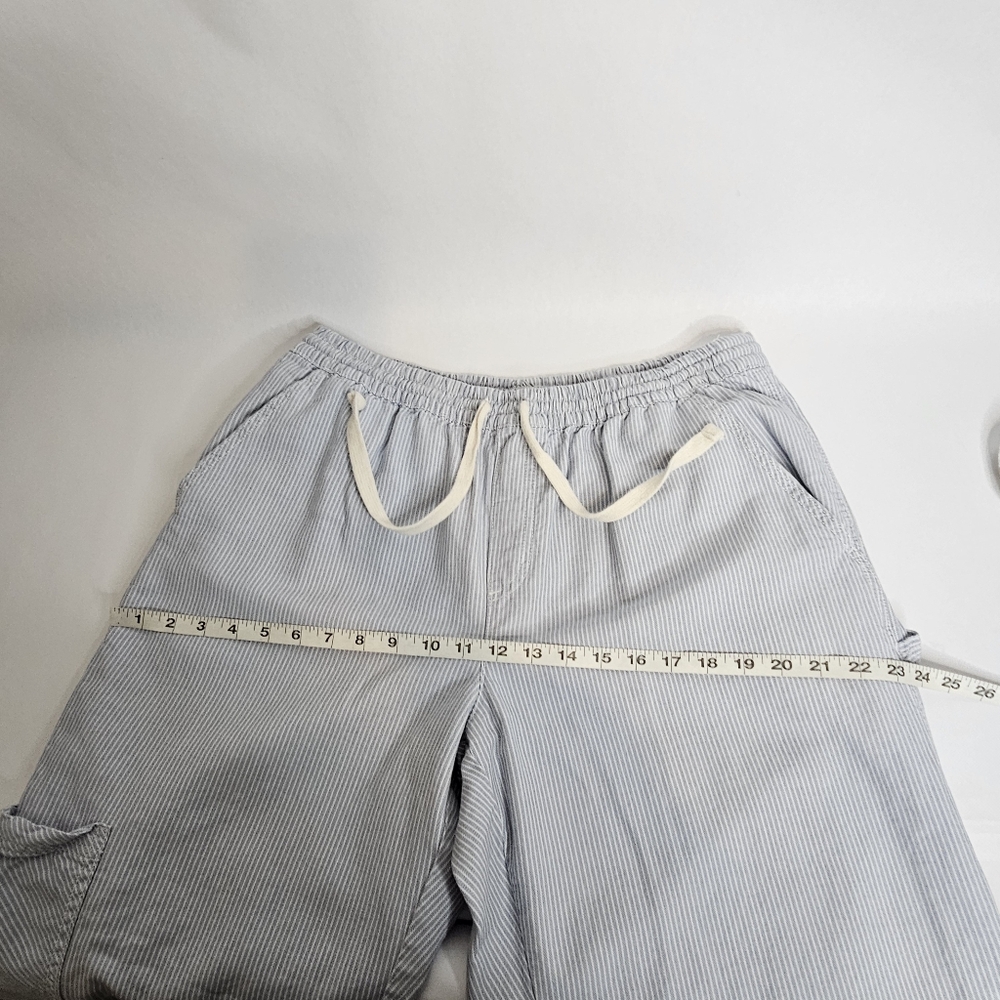 Aerie Baggy Cargo Wide Leg Chambray Elasti Drawstring Pull On Pants Large - Picture 13 of 16